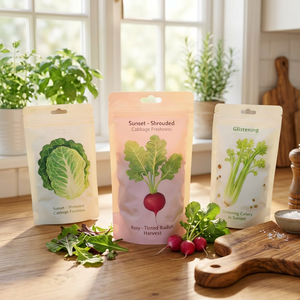 Sachets de graines personnalisés avec logo imprimé, écologiques, en Mylar recyclé, pour céréales, graines de tournesol, tomates, concombres, fourrage et fleurs - Product Image 1