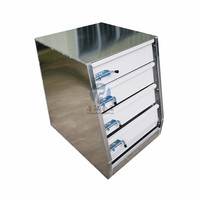 Boîte à outils en acier à 4 tiroirs, boîte à outils à tiroirs blancs, insert de tiroir, boîte de rangement pour camionnette, voiture, boîte à outils avec tiroirs coulissants robustes