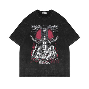 เสื้อยืดพิมพ์ลายผู้ชายย้อนยุคซักได้ตามที่ต้องการเสื้อยืดพิมพ์ลาย DTF เสื้ออะนิเมะ estampados - Product Image 6