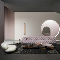 Canapé Chesterfield en cuir de luxe au design classique italien, mobilier moderne pour villa, canapé capitonné, canapé sectionnel pour la maison
