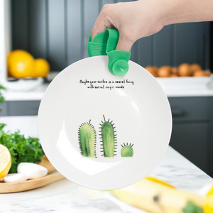 Silicone Pot Handle Clips Christmas Pattern Oven Microwave Safe Heat Resistant <b>Gloves</b> For Cast Iron Pots Kitchen Use - Product Image 1
