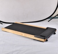 Tapis de marche électrique portable en bois silencieux, tapis de course pour bureau, machine de course à pied avec écran LED et télécommande, usage domestique, 100 kg