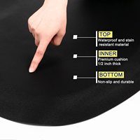 Tapis de sol moderne pour salon de coiffure, anti-fatigue, lavable, rembourré, épais, pour usage domestique, noir