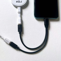 Kabel Splitter USB C 2 in 1 USB-C Male ke Type-C Female & Type-C Male, Kabel Splitter OTG untuk Pengisian Daya & Transfer Data