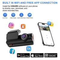 Caméra embarquée intelligente 4K avant et arrière 1080P avec double objectif Wifi GPS, vision nocturne, caméra de voiture