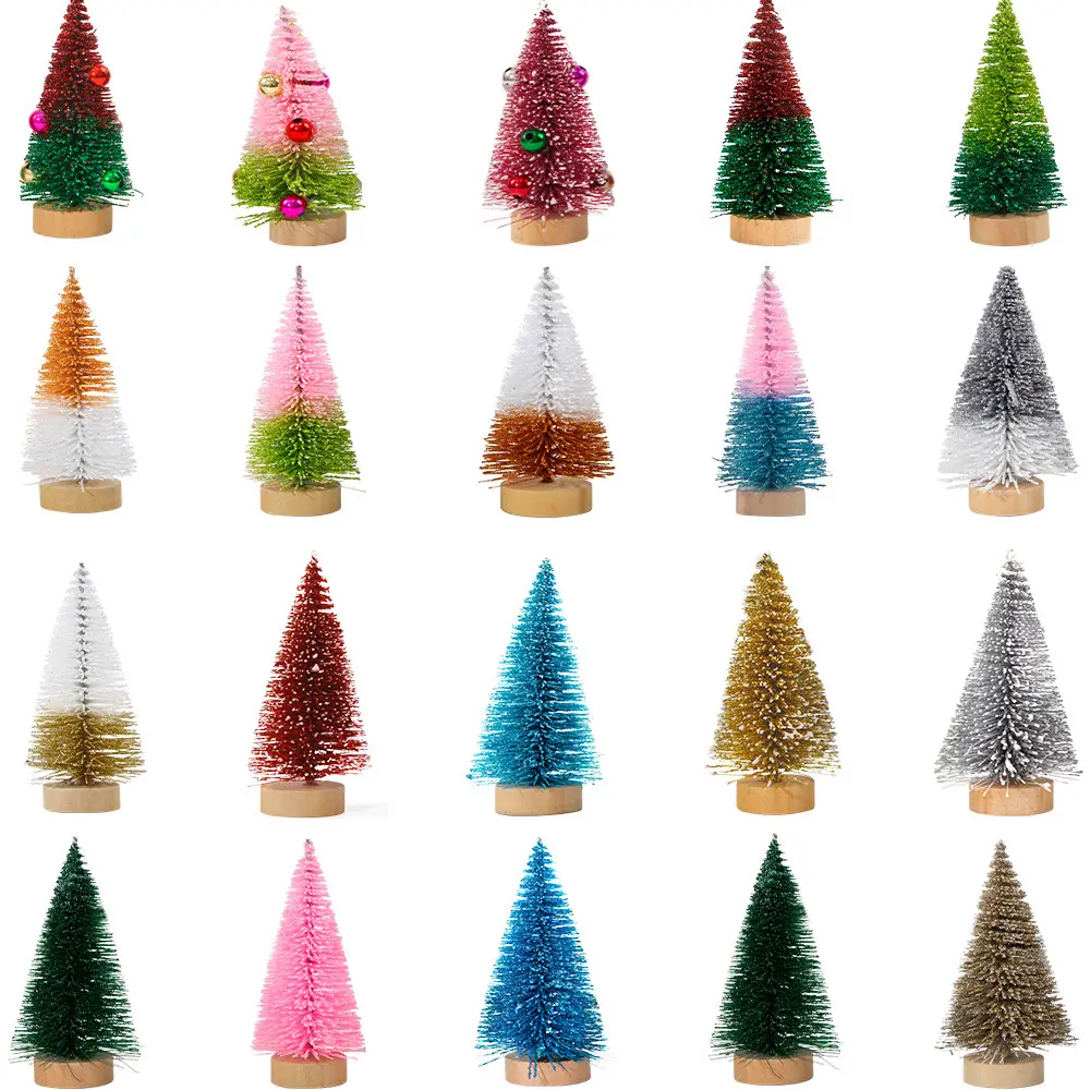 2023 nouveau Mini petit arbre de noël décorations de bureau noël doré cloches arbre cèdre pour la maison Festival fête décoration jouets