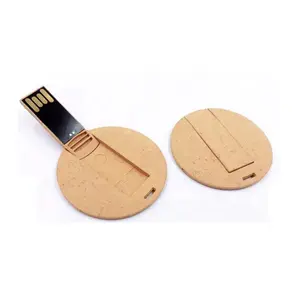 Degradable fiber Material round card USB Flash Drive Pen Drive 4gb stick