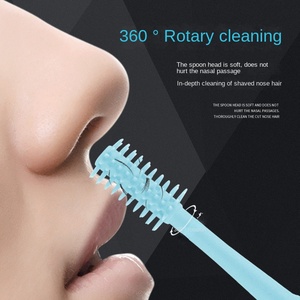 Coltello per tagliare i capelli del naso di 360 gradi rotante da barba a pettine doppio lato rasoio portatile per il naso altri strumenti per il trucco - Product Image 2