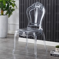 Chaise en acrylique transparente de style cristallin pour mariage et banquet