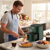 Friteuse à air numérique 8-en-1 sans huile, four moderne grande capacité en plastique pour la maison, la cuisine, le camping en extérieur - Cuisson saine, nettoyage facile