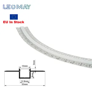 EU Warehouse Profiles Led Lights Bendable Aluminum Extrusion Aluminum Factory Cover Silver Milky Surface Ceiling Channel