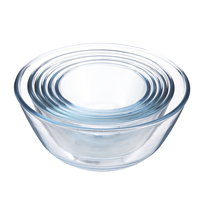 Ensemble de bols à salade en borosilicate poli, écologiques, personnalisables et compatibles micro-ondes, avec couvercle, vente en gros