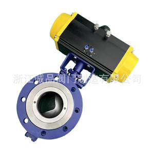 Vanne à bille excentrique pneumatique PQ640F-16 en acier moulé, acier inoxydable pour eau, gaz, huile, haute température, OEM personnalisable - Product Image 1