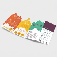 Impression de dépliants personnalisés OEM découpés sur mesure, brochure pliée en trois avec logo personnalisé, impression offset pour la publicité et l'affichage
