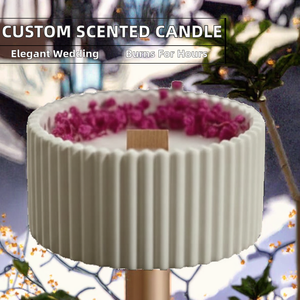 Yaratıcı El Yapımı Soya Balmumu Özel Kokulu Aromaterapi Mumu Kurutulmuş Çiçek Dekorlu Seramik Kavanoz Şık Kişiselleştirilmiş Kutu-Toptan Satış - Product Image 2