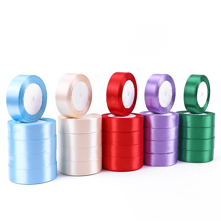 Ribbons for Gift Wrap China Goods Wholesale 3-50mm Width Luxury Packaging for Gift Bowknot Pack Solid Color Satin Ribbon