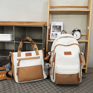 Ensemble de sacs à dos étudiant en nylon imperméable à la <span class=keywords><strong>mode</strong></span> avec fermeture à glissière élégante pour lycéennes avec sac à main - Product Image 3
