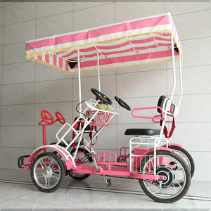 Bicicleta Familiar Tándem Surrey para <span class=keywords><strong>4</strong></span> <span class=keywords><strong>Personas</strong></span>, <span class=keywords><strong>4</strong></span> Ruedas, Una Velocidad, para Alquiler, con Frenos <span class=keywords><strong>de</strong></span> Disco y Cuadro <span class=keywords><strong>de</strong></span> Acero - Product Image 1