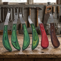 Couteau professionnel pour sabots de chevaux de grande taille, instrument vétérinaire, outil de coupe pour fermeurs, lame courbée, en acier inoxydable, manche en bois