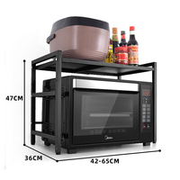 Grille de four à micro-ondes extensible à 2 niveaux réglable h pliable rangement de cuisine rack à micro-ondes en métal