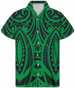 Chemises polynésiennes pour hommes en gros, <span class=keywords><strong>tatouage</strong></span> <span class=keywords><strong>tribal</strong></span>, impression intégrale personnalisée, chemises à boutons, col cubain, tailles grandes, chemises pour hommes, MOQ 1 - Product Image 2