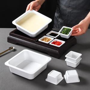 Xiangyuan Meimei <b>melamine</b> tableware commercial bamboo tofu pudding <b>plate</b> hotel restaurant tofu box condiment set snack plating - Product Image 2