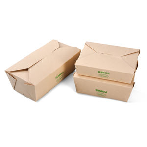 使い捨て紙食品ボックス/コンポスタブルカスタマイズ紙食品包装/クラフト竹白デリボックス - Product Image 2