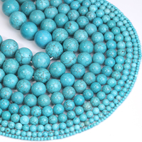 Pierre turquoise naturelle 8mm-18mm AAA Grade véritable pierre précieuse bleu-vert pour la fabrication de bijoux, perles en vrac, pendentif anneau