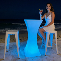 LED rougeoyante table d'extérieur salon narguilé événement fête boîte de nuit mobilier en plastique LED éclairé bar table et chaise canapé ensembles