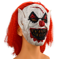 Halloween effrayant masque Latex effrayant Clown Costume fête carnaval mascarade gros Option réaliste cheveux roux