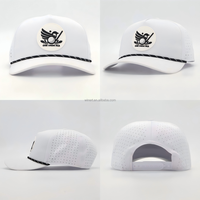Gorra de Béisbol de 5 Paneles con Logotipo Personalizado, Gorra Deportiva de 5 Paneles con Perforaciones Cortadas a Láser, Gorra de Golf de Poliéster Impermeable con Cuerda