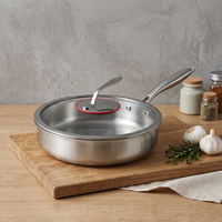 Ensemble de casseroles et poêles en titane de qualité alimentaire classique personnalisable de 7 pièces avec couvercle en verre, résistant au four, écologique et antiadhésif