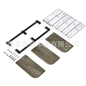 Estante de Pared de Hierro y Madera de 3 Niveles, 60x70cm, Estante de Almacenamiento para Baño, Duradero y Multiusos - Product Image 4