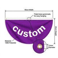 Drapeau plissé personnalisé imprimé pour l'extérieur, guirlande de fanions en polyester 100D, bannière semi-circulaire pour la décoration de festivals, jardins et porches