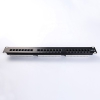 Panel Patch RJ45 Cat5e UTP Tanpa Pelindung 24 Port 1U 19 Inch untuk Rak