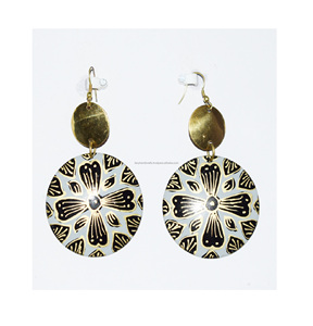 2025 maroc décembre naturel vert africain Jade cuivre boucles d'oreilles bijoux tribaux été vêtements bijoux - Product Image 3
