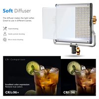 Neewer NL480 Kit d'éclairage de photographie vidéo perles LED 3200-5600K CRI 96 + LED bicolore à intensité variable avec support en U lumière vidéo