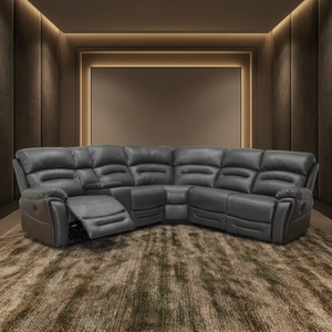 Sofá Esquinero Reclinable de Cuero Sintético Moderno, Conjunto de Muebles de Sala de Estar con Reclinación Manual, Diseño Contemporáneo - Product Image 5