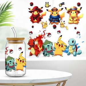 Etiquetas Adhesivas para Vasos con Diseño de Dibujos Animados, Resistentes al Agua y Lavables, Hechas de Plastisol, Impresión por Transferencia UV DTF de Fábrica Original - Product Image 3