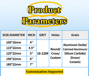 <span class=keywords><strong>Disque</strong></span> abrasif en fibre céramique à trous ronds de 4,5 pouces avec fixation auto-agrippante pour ponceuse et meulage de métaux OEM/ODM/OBM - Product Image 6