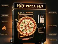 Distributeur automatique de pizzas à haute rentabilité, sans personnel, écran tactile 22 pouces et chambre de conservation automatique à chaud, garantie complète d'un an