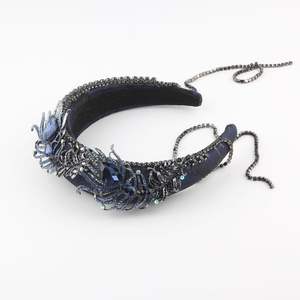 HEISSE Vintage Luxus Kristall Strass Schwamm Stirnbänder für Frauen <span class=keywords><strong>Prom</strong></span> Haarschmuck - Product Image 2