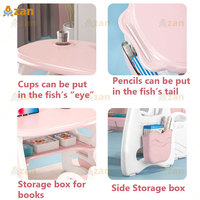 Juego de Escritorio y Silla Ergonómicos para Niños Pequeños, Mesa de Actividades Moderna de Plástico para Leer, Dibujar y Escribir, para Uso en el Dormitorio y la Escuela