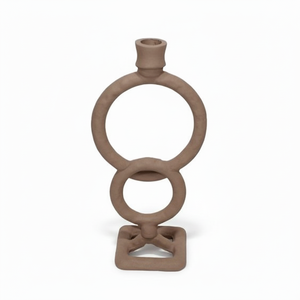 Bougeoir élégant en métal finition bronze pour ajouter un aspect antique chaleureux aux paramètres de décoration intérieure - Product Image 1