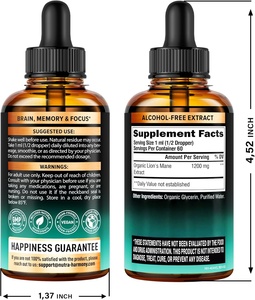 Gotas de Extracto de Hongo de Marca Privada, Suplementos para Adultos para el Alivio del Estrés, 2 ml por Porción, Botella de 60 ml - Product Image 2