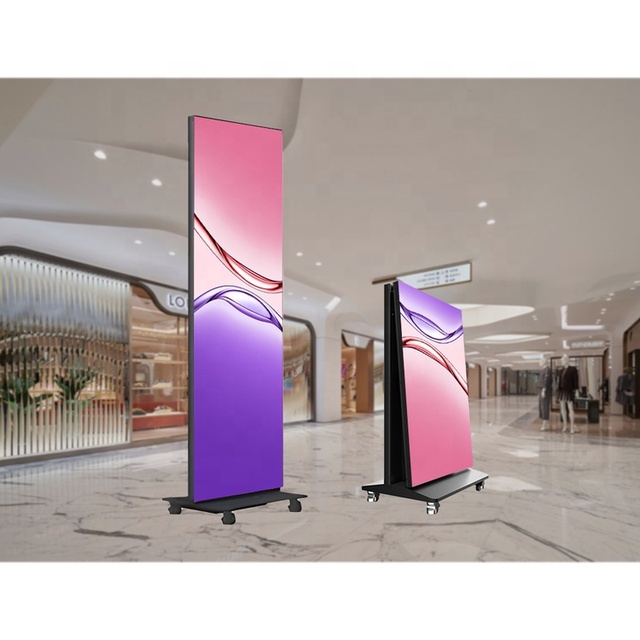 Wholesale P1.8/P2/P2.5 Foldable LED Poster Display Screen with Flight Case, Portable Indoor Digital Signage for Advertising