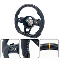 Volant de course haute performance en fibre de carbone pour VW Golf 7 7.5 GTI R Passat B8 Tiguan, fond plat, amélioration intérieure