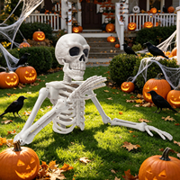 Décoration d'Halloween pour intérieur et extérieur, maison hantée, accessoire de scène effrayant, squelette géant rampant au sol de 1,20 m (4 pieds)