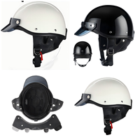 Casque de moto rétro japonais à coque compacte avec visière argentée, casque de protection vintage pour moto