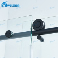 Porte de douche coulissante simple en verre de haute qualité, cabine de douche sans cadre en acier inoxydable